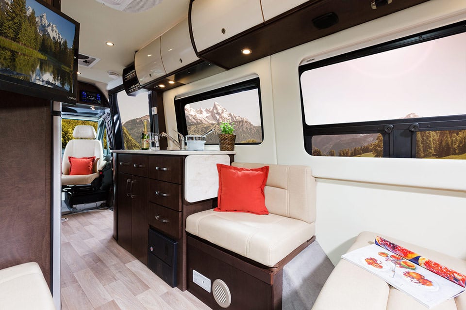 2015 Free Spirit Shown in Espresso Brown Cabinetry with Optional Glamour Package.