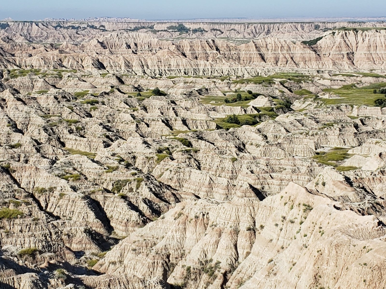 Badlands striped rock formations