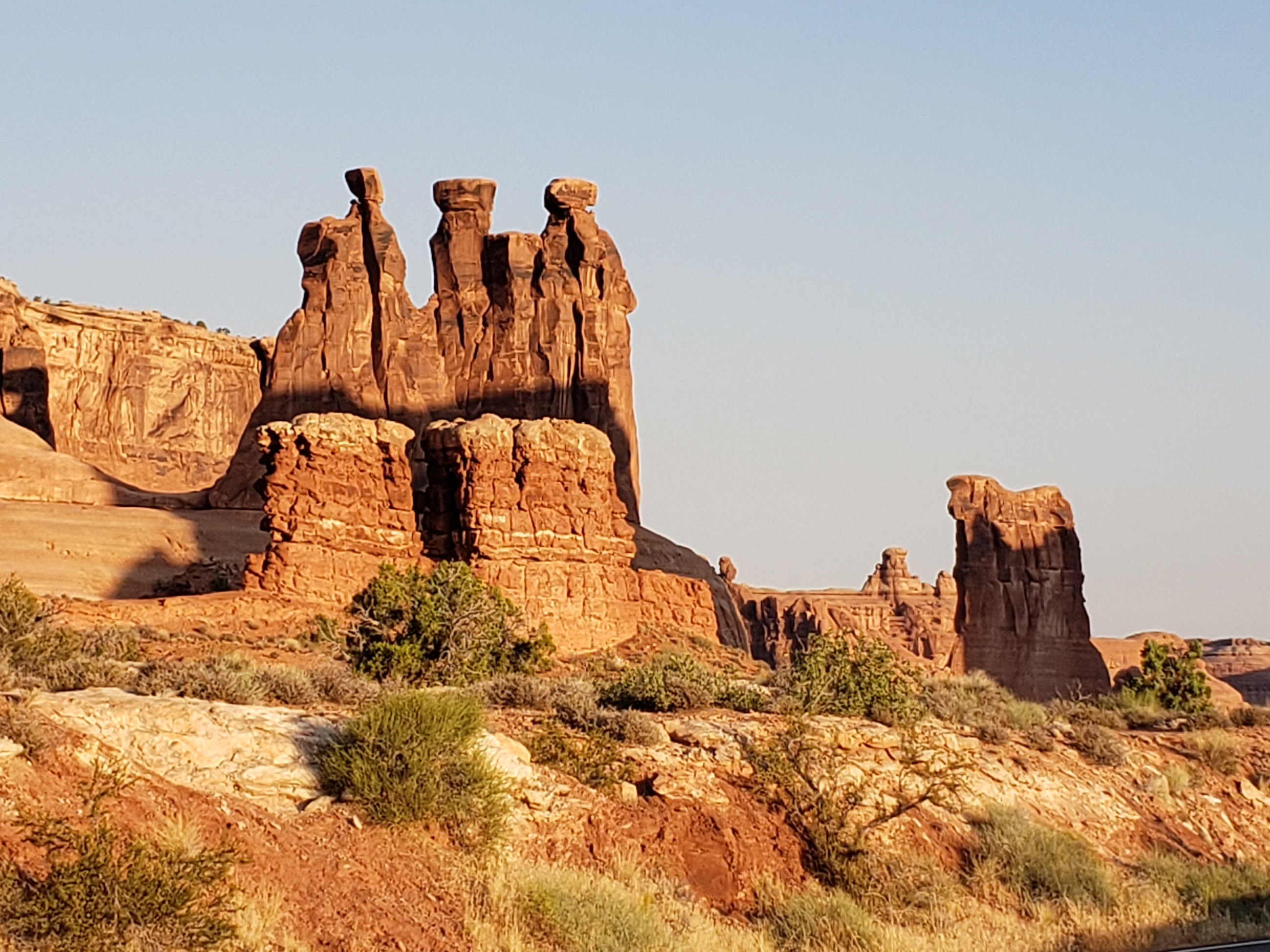 Red rock formations in Arches National Park