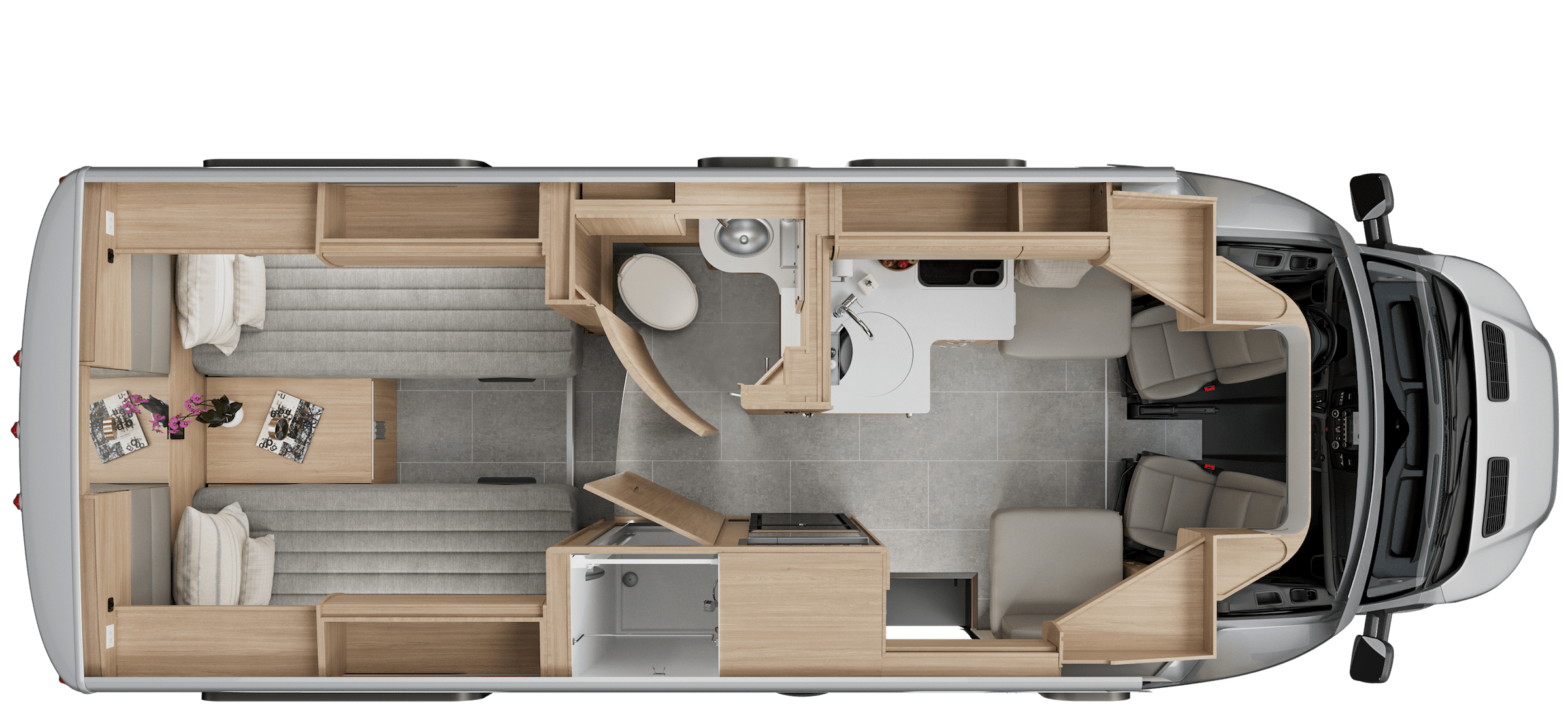 Rear Twin Bed Floorplan