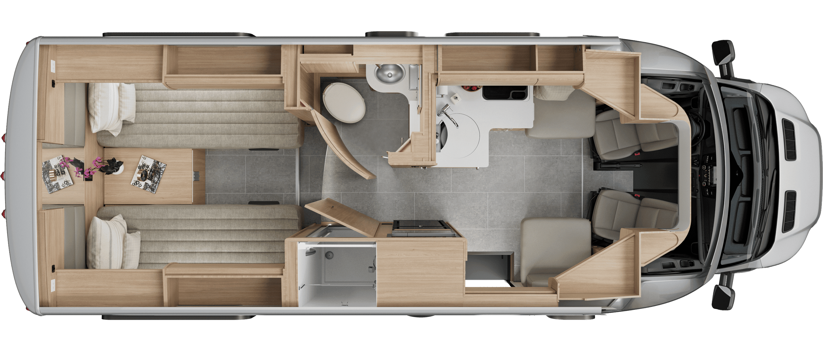 Wonder Rear Twin Bed Floorplan